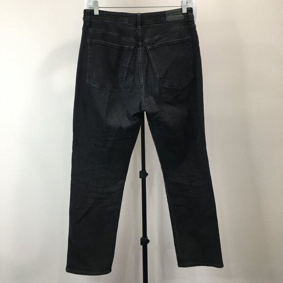MADEWELL 5 Pocket Logo Hardware Dark Gray/Black Denim Curvy 90's Straight Jeans - Picture 8 of 12